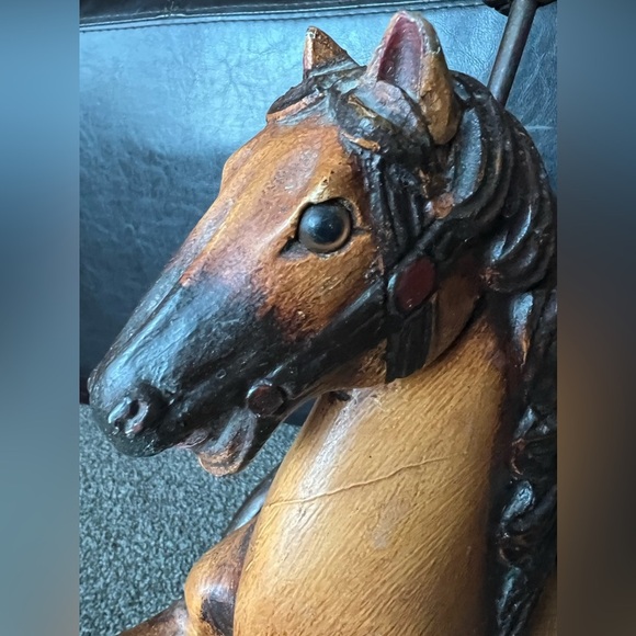 Rare Vintage Victorian 17” x15” Wood & Cast iron Horse Children’s Toy - Picture 6 of 11